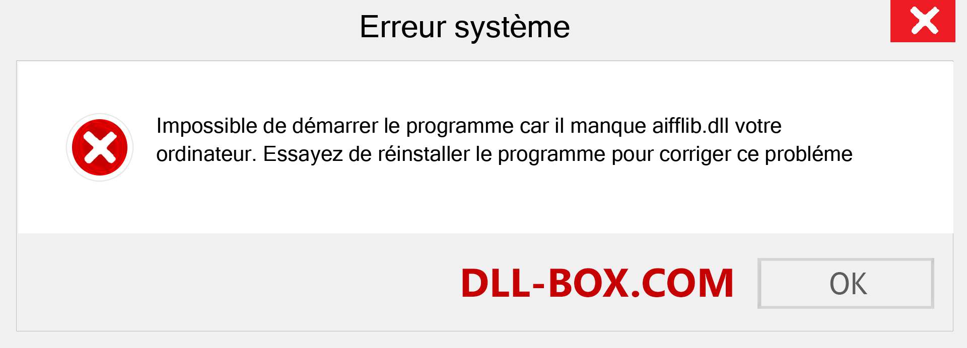 Le fichier aifflib.dll est manquant ?. Télécharger pour Windows 7, 8, 10 - Correction de l'erreur manquante aifflib dll sur Windows, photos, images